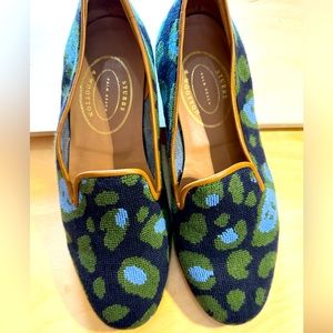 Stubbs & Wootton Blue and Green Loafers